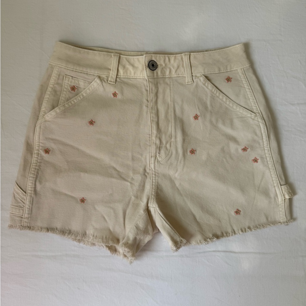 American Eagle Outfitters Cream High Waist Shorts